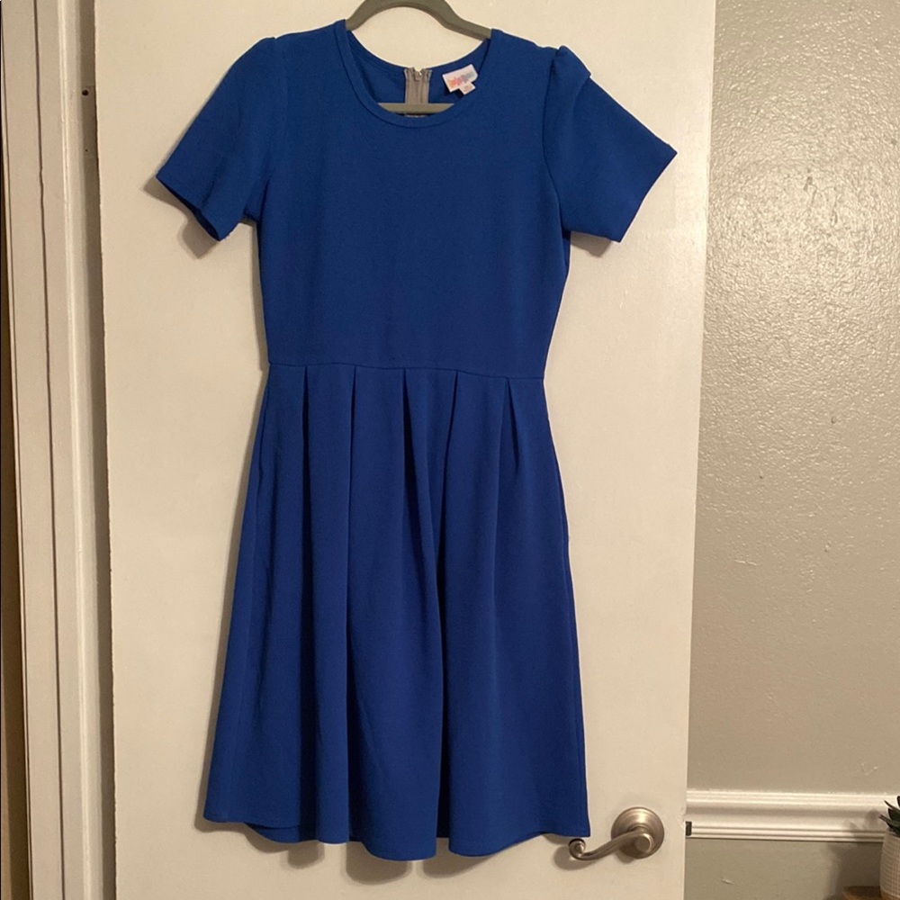 LuLaRoe Blue Pleated A-line Mini Dress for Casual Occasions